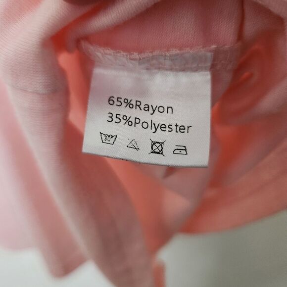 Halife NWOT Women's Pink Rolled Short Sleeve V-Neck Top Size 2XL - Picture 7 of 7